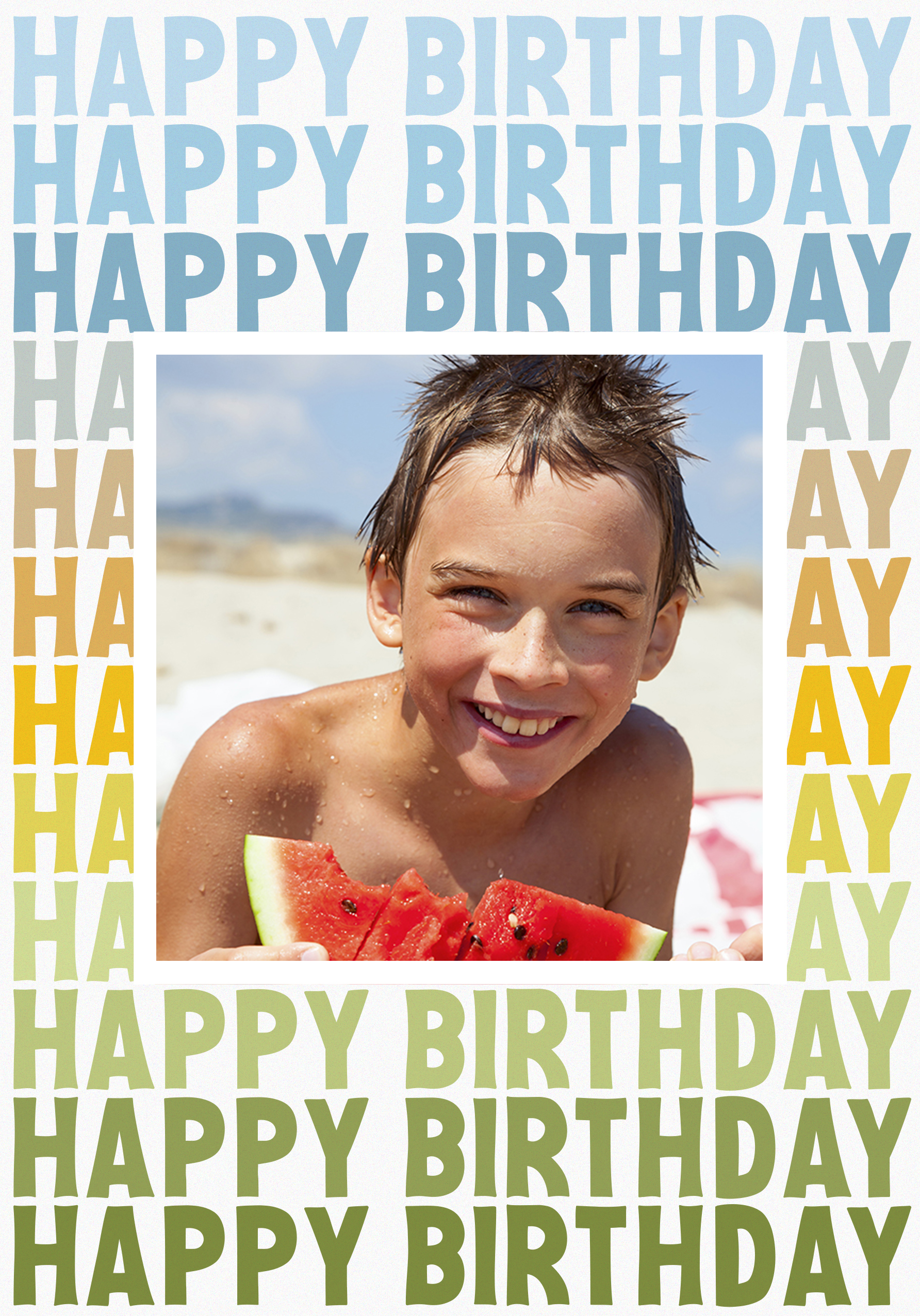 Photograph of Happy Birthday Type Personalised Card