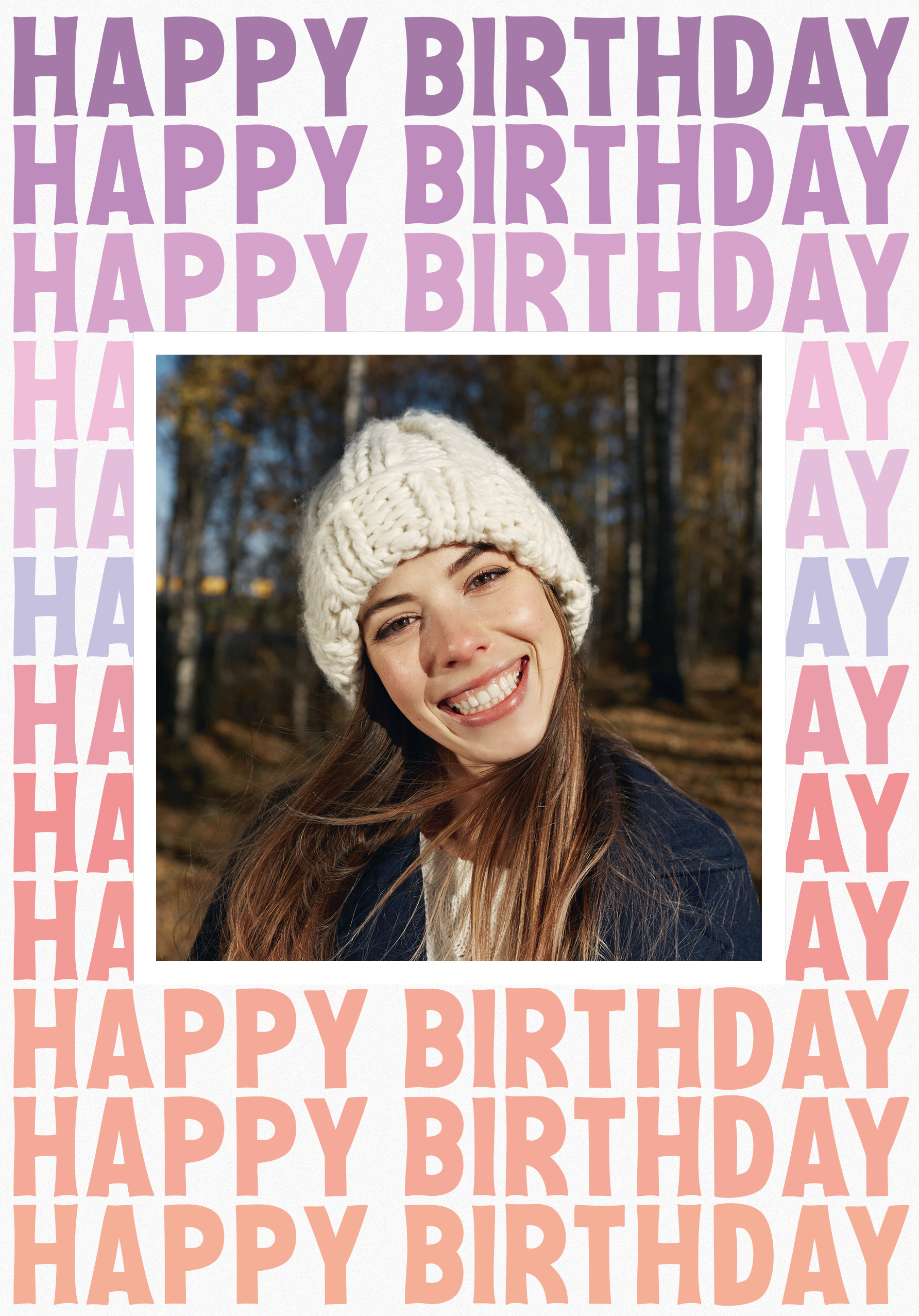 Photograph of Happy Birthday Gradient Type Personalised Card