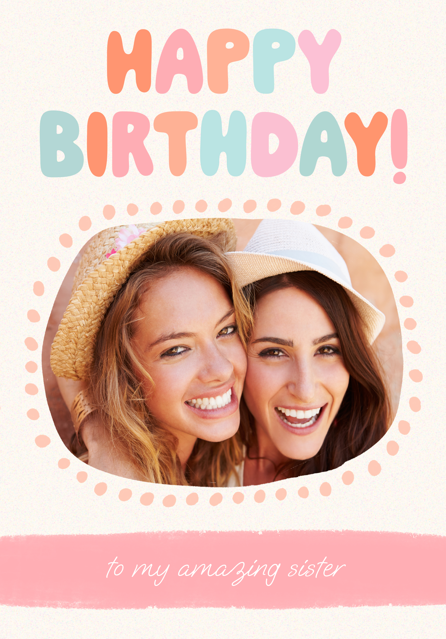 Photograph of Pink Pastels Frame Personalised Birthday Card