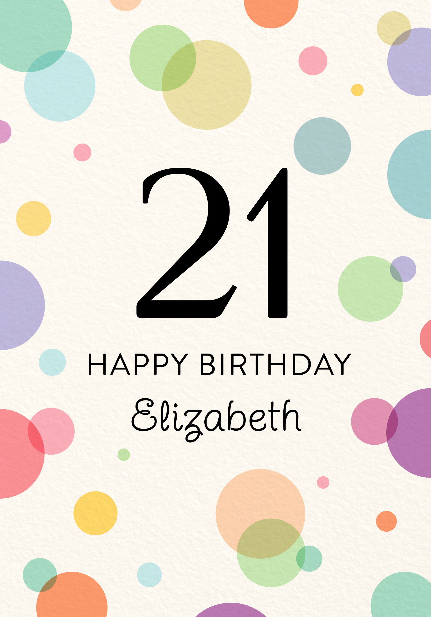 Photograph of Rainbow Bubble Number Personalised Card
