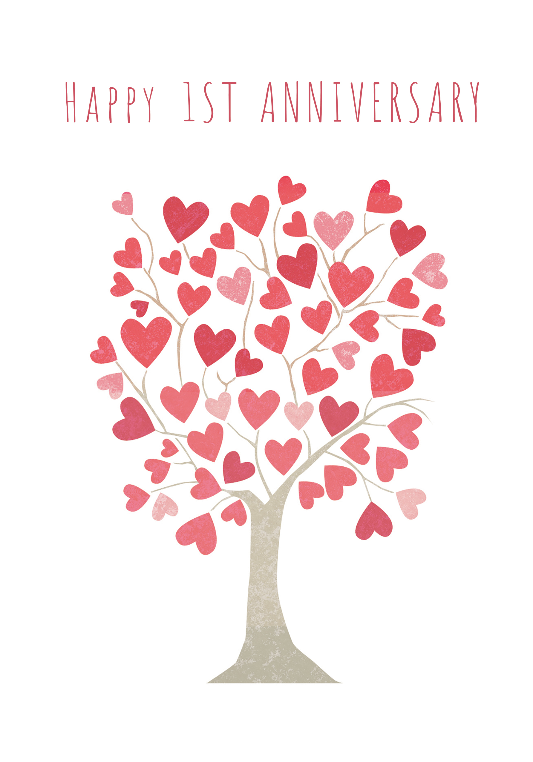 Photograph of Happy Anniversary Heart Tree Personalised Card