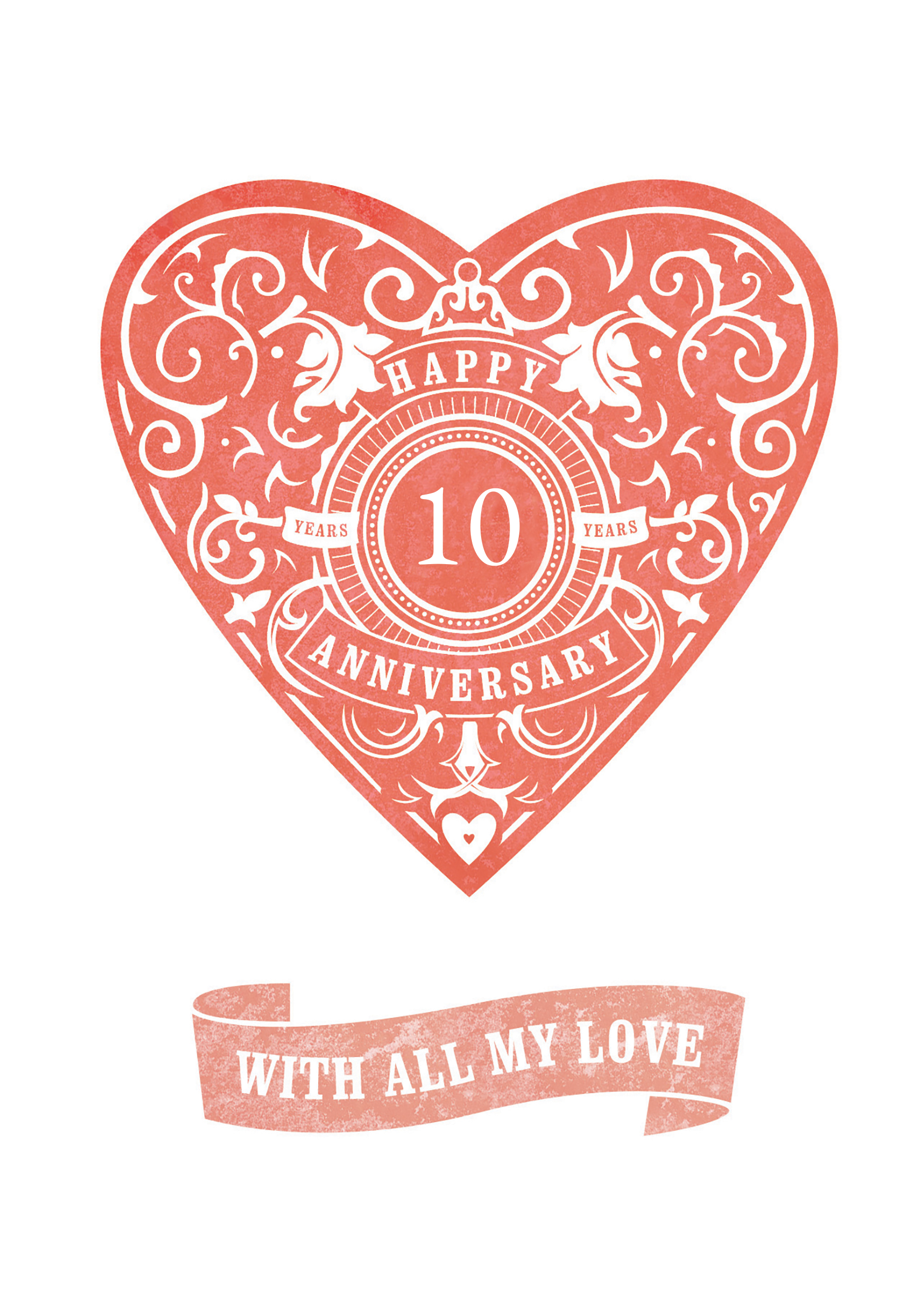 Photograph of Ornate Heart Badge Personalised Card