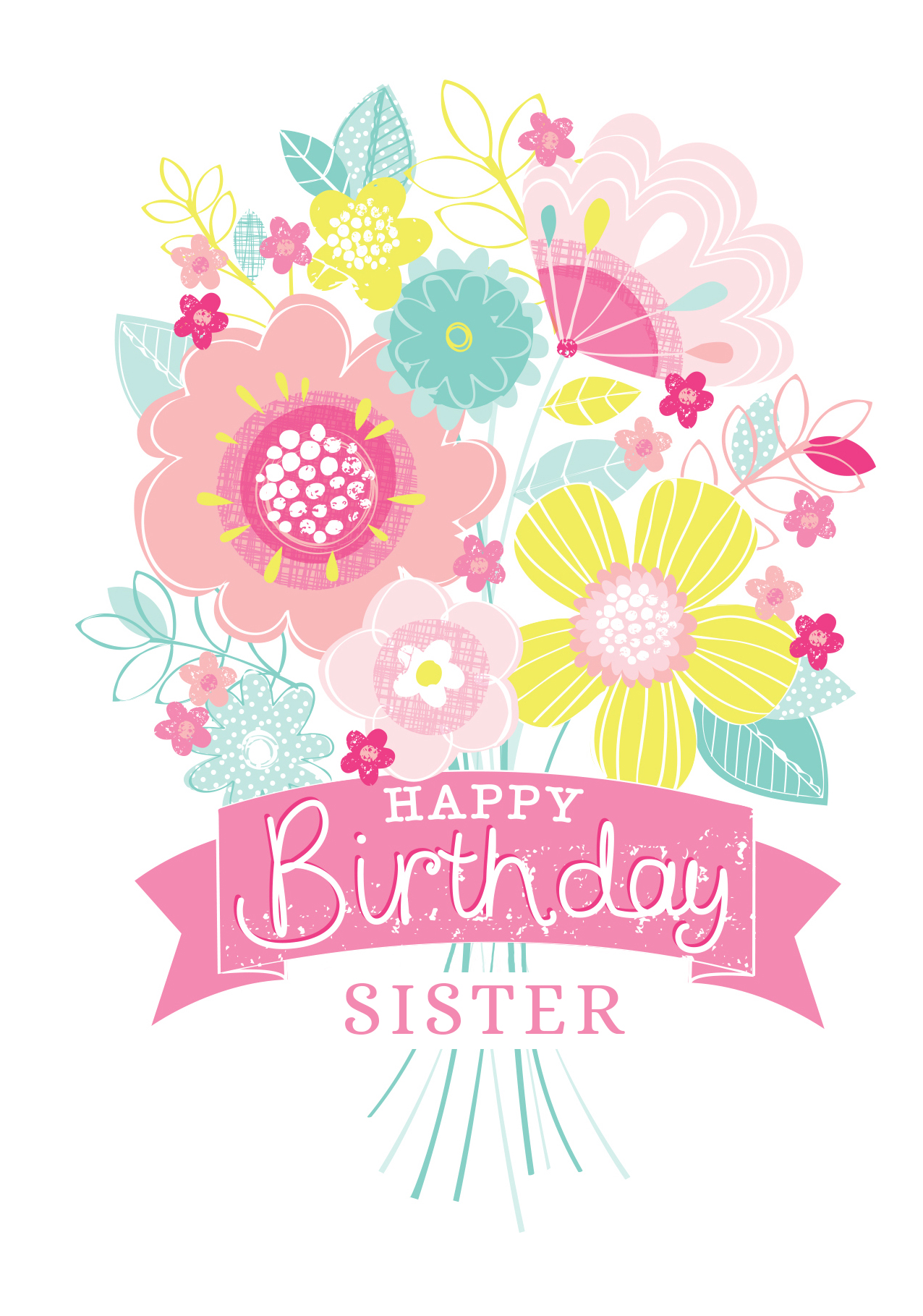 Photograph of Happy Birthday Pink Bouquet Personalised Card