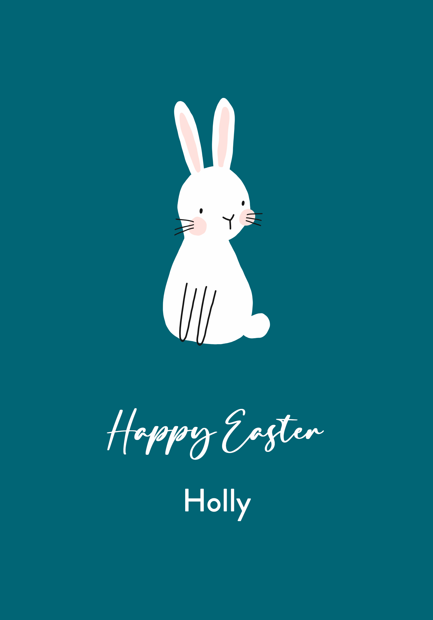 Photograph of Happy Easter Bunny Personalised Card