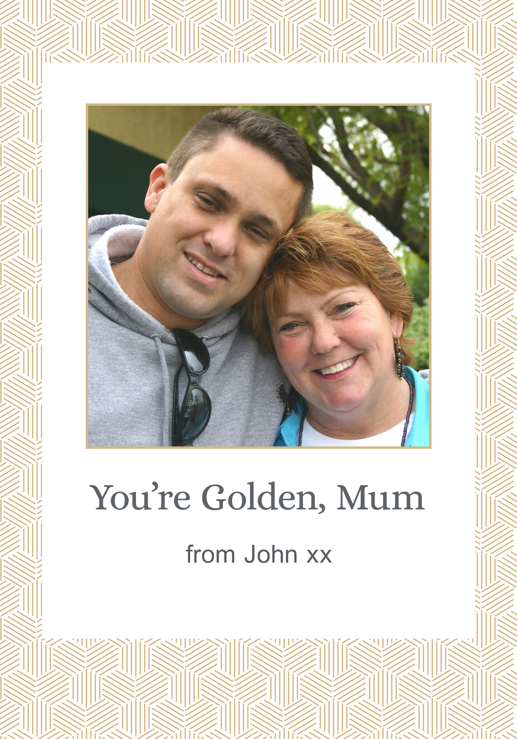 Photograph of You're Golden, Mum Personalised Card