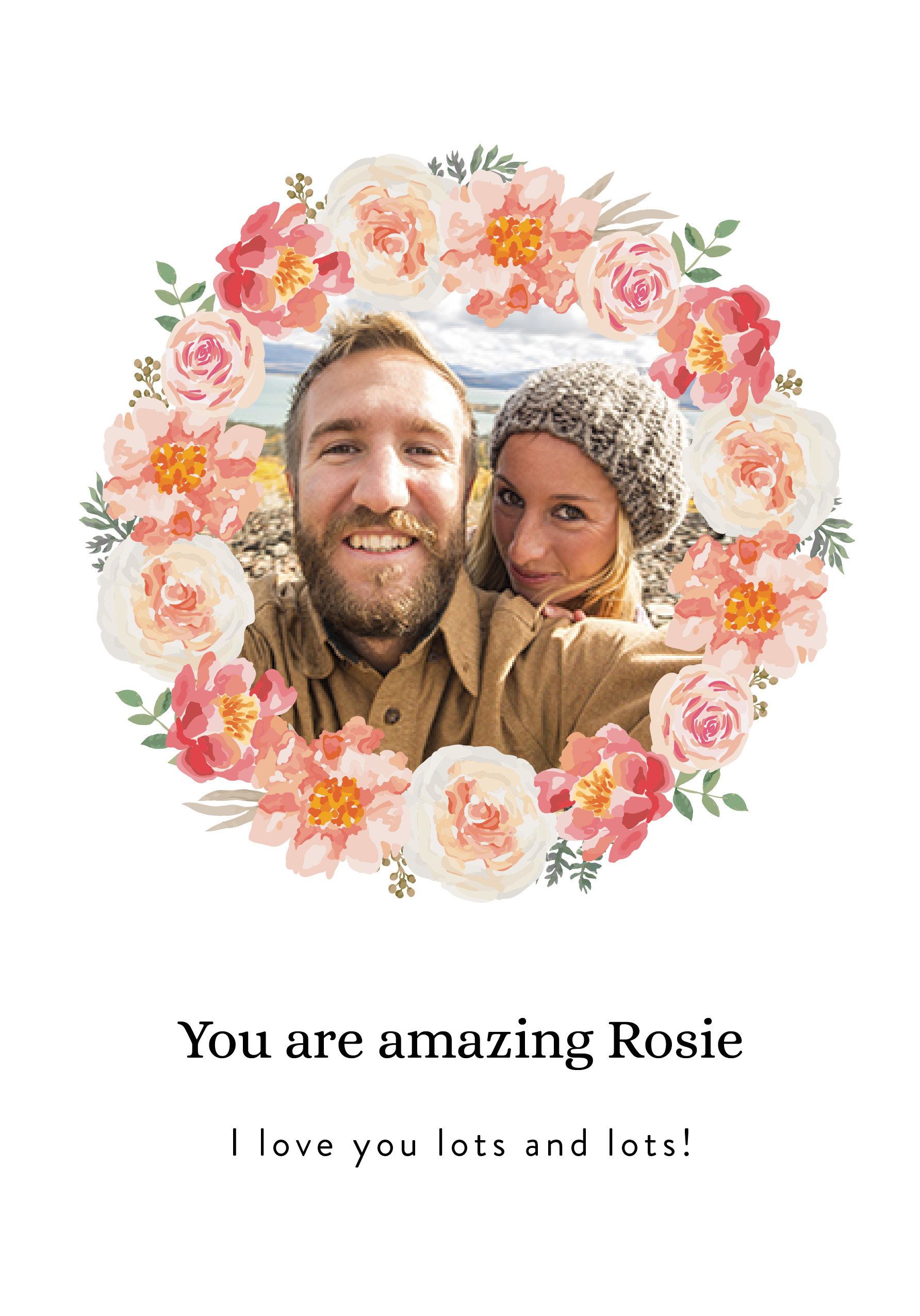 Photograph of Circle Floral Border You Are Amazing Card